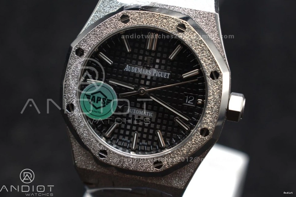 SS APSF Edition 1:1 15454 Dial Royal SA3120 Oak Super Best Bracelet Clone 37mm Textured Frosted SS On Black 0120